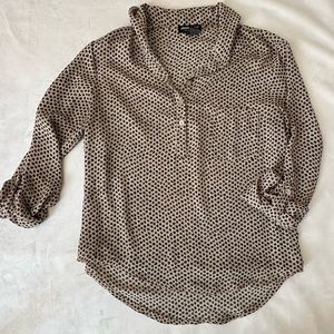 About A Girl Sheer Sleeved Blouse Womens Size M